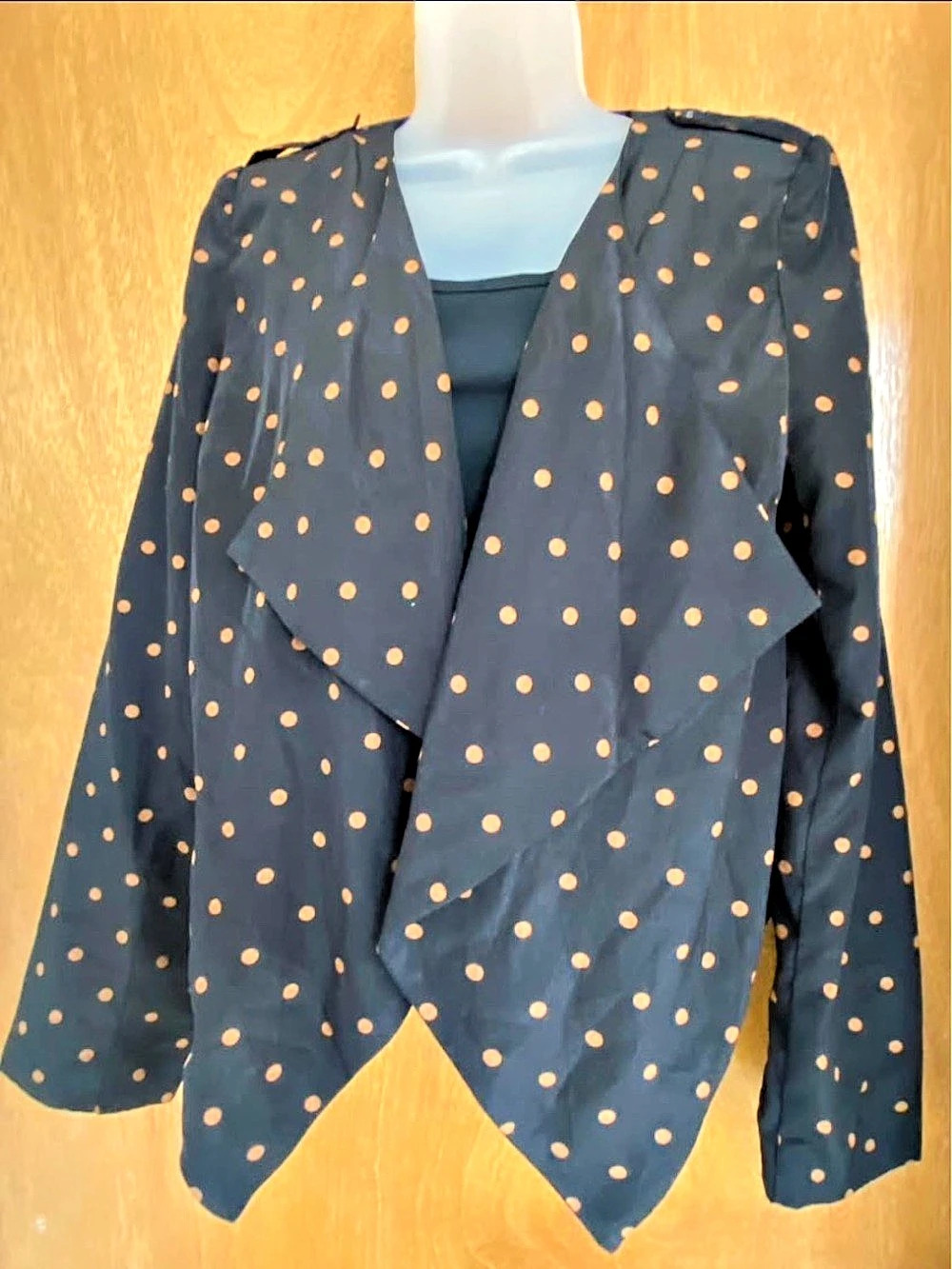 EDGE Style 10443 Polka Dot Blazer in Black & Orange Size Large